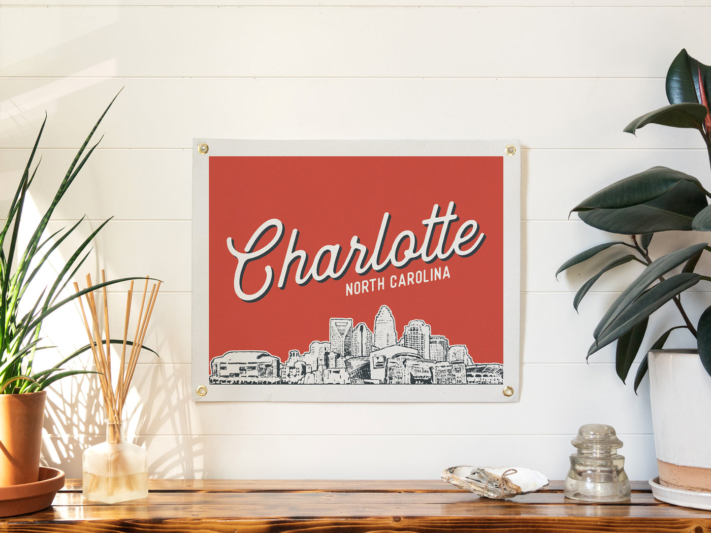 Charlotte, North Carolina City Felt Banner