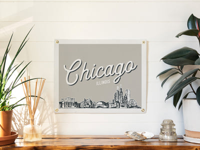 Chicago, Illinois City Felt Banner