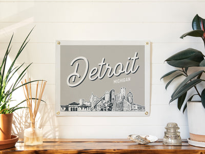 Detroit, Michigan City Felt Banner