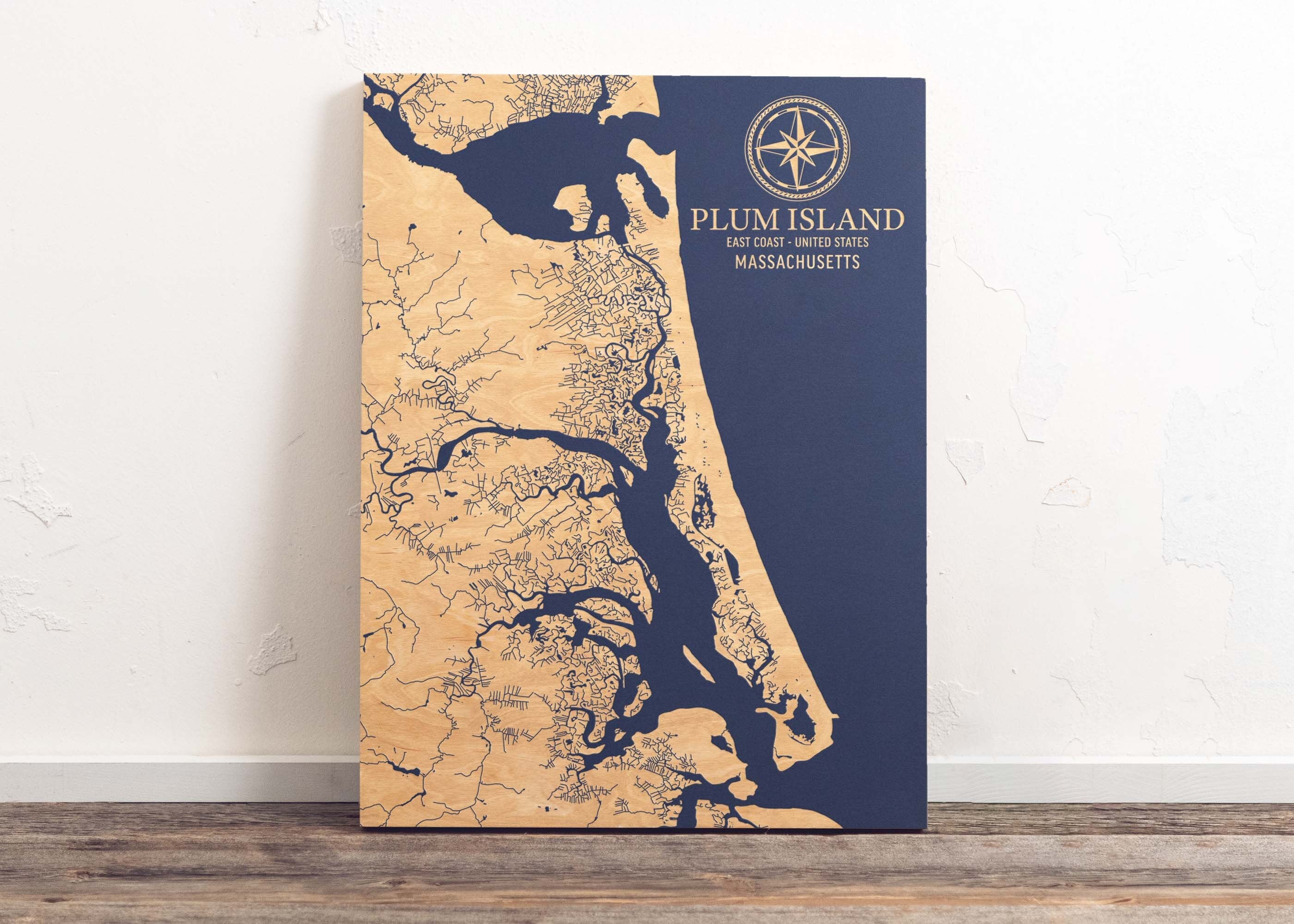 Plum Island, Massachusetts Map Coast Chart Benoit's Design Co.