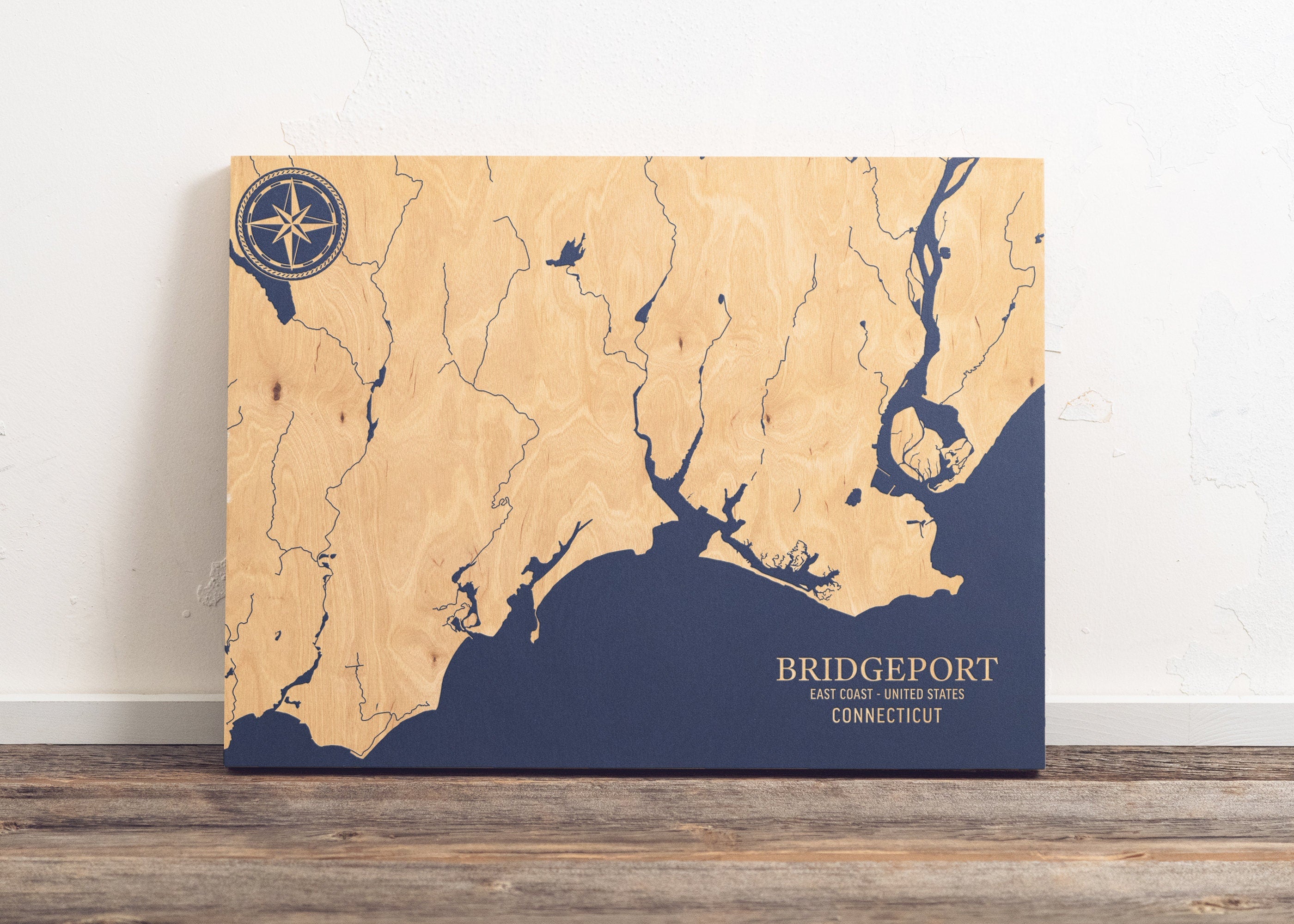 Bridgeport, Connecticut Map Coast Chart Benoit's Design Co.