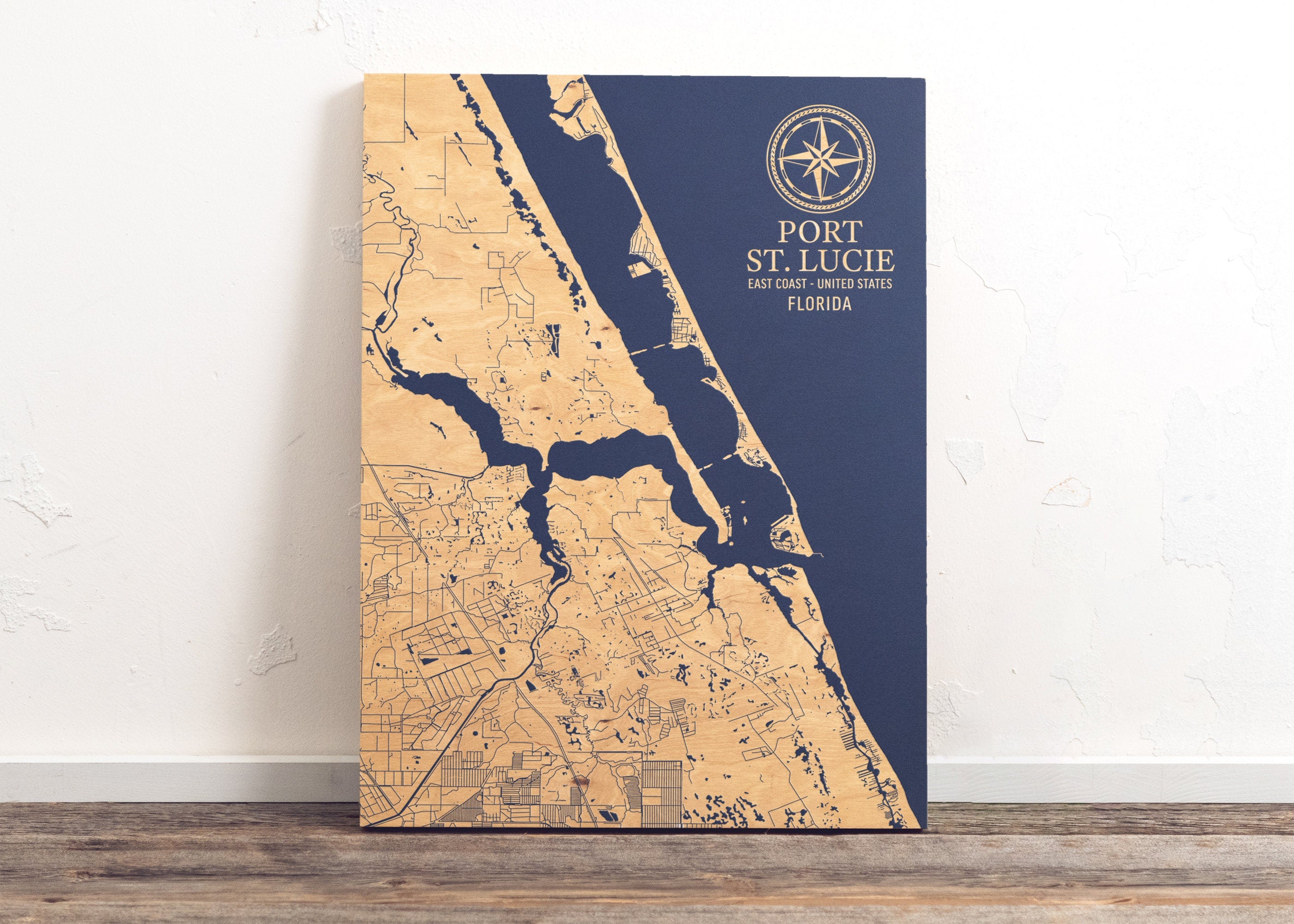 Port St. Lucie, Florida Map Coast Chart – Benoit's Design Co.