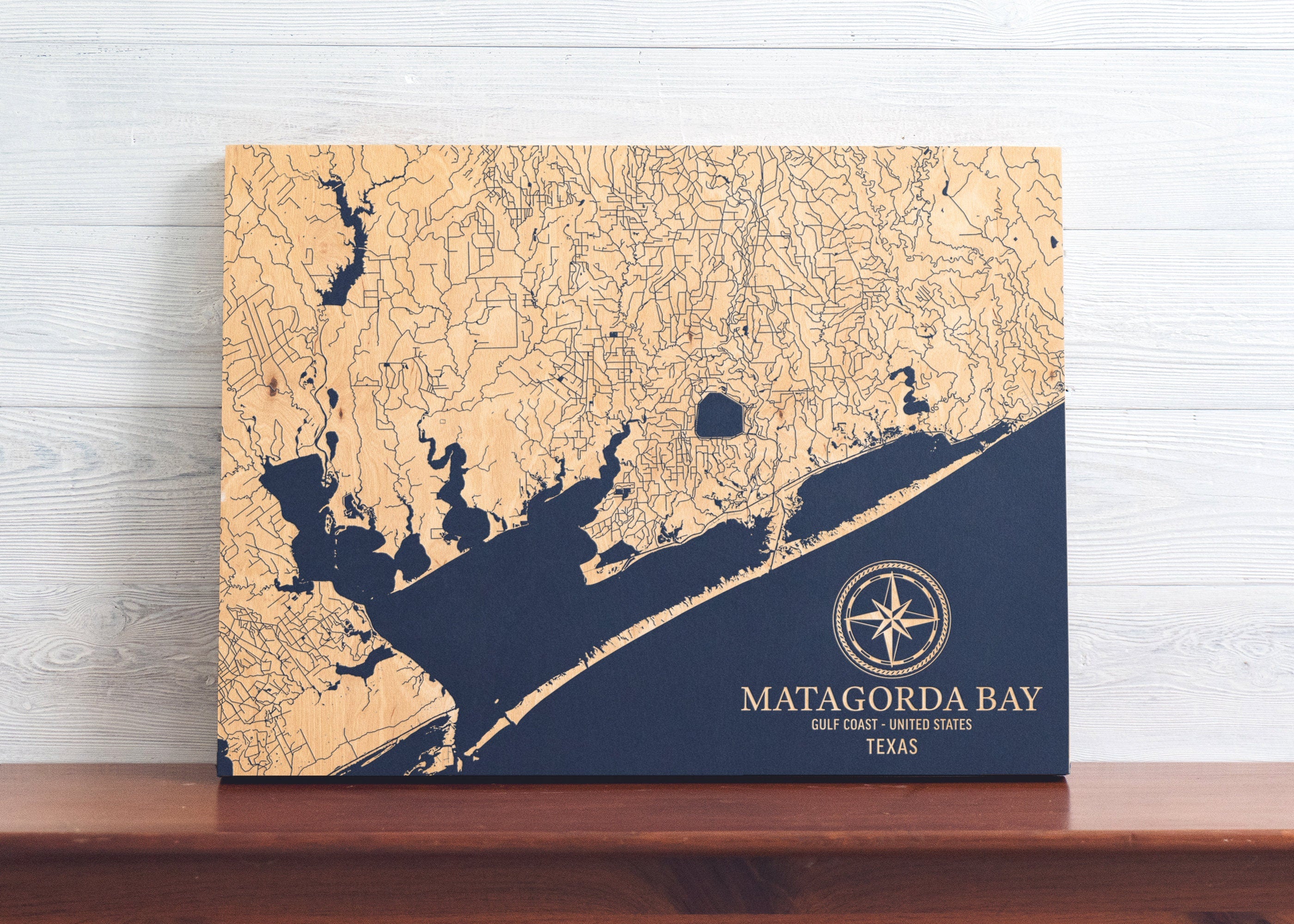Matagorda Bay, Texas Map Coast Chart Benoit's Design Co.