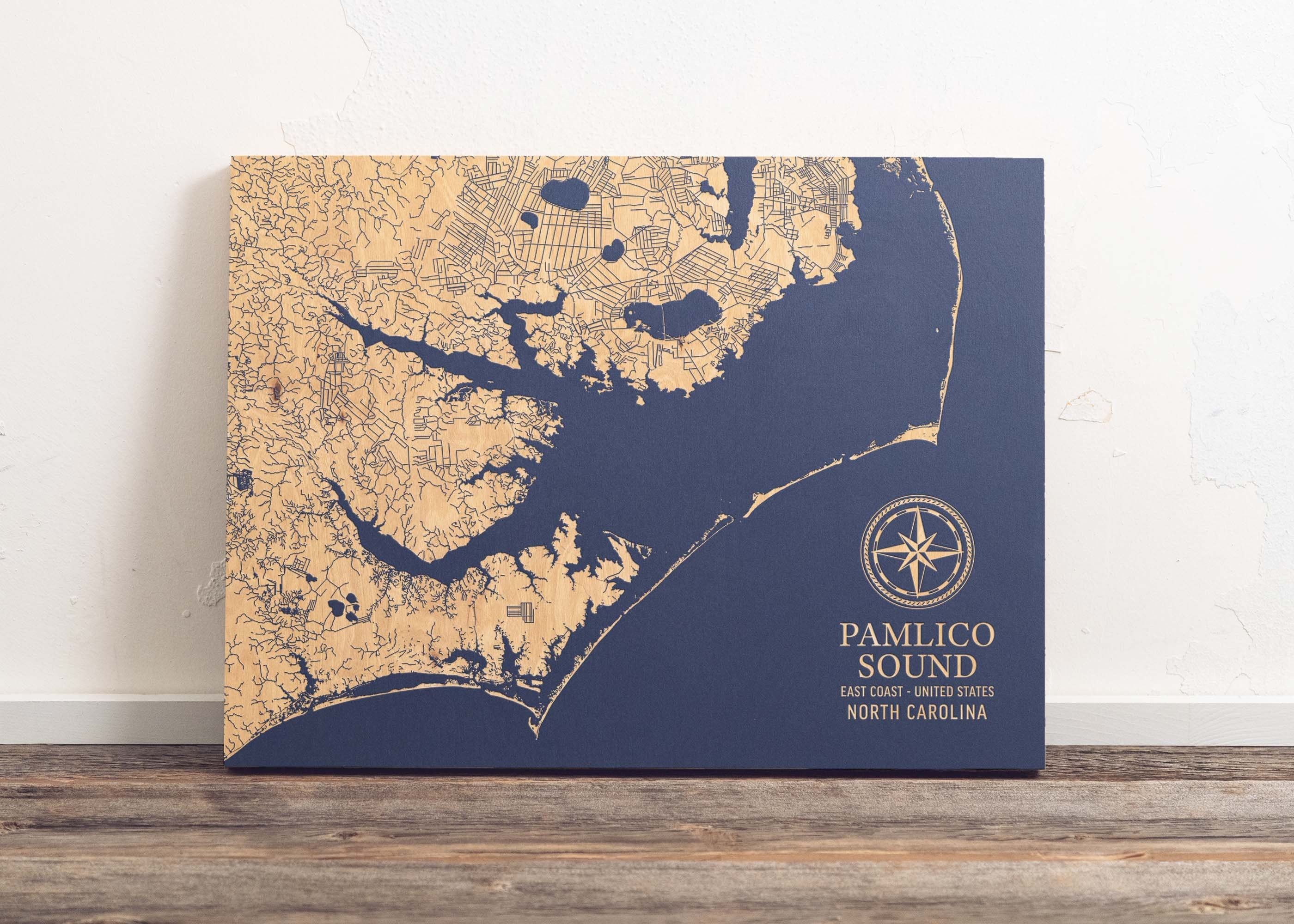 Pamlico Sound, North Carolina Map Coast Chart Benoit's Design Co.