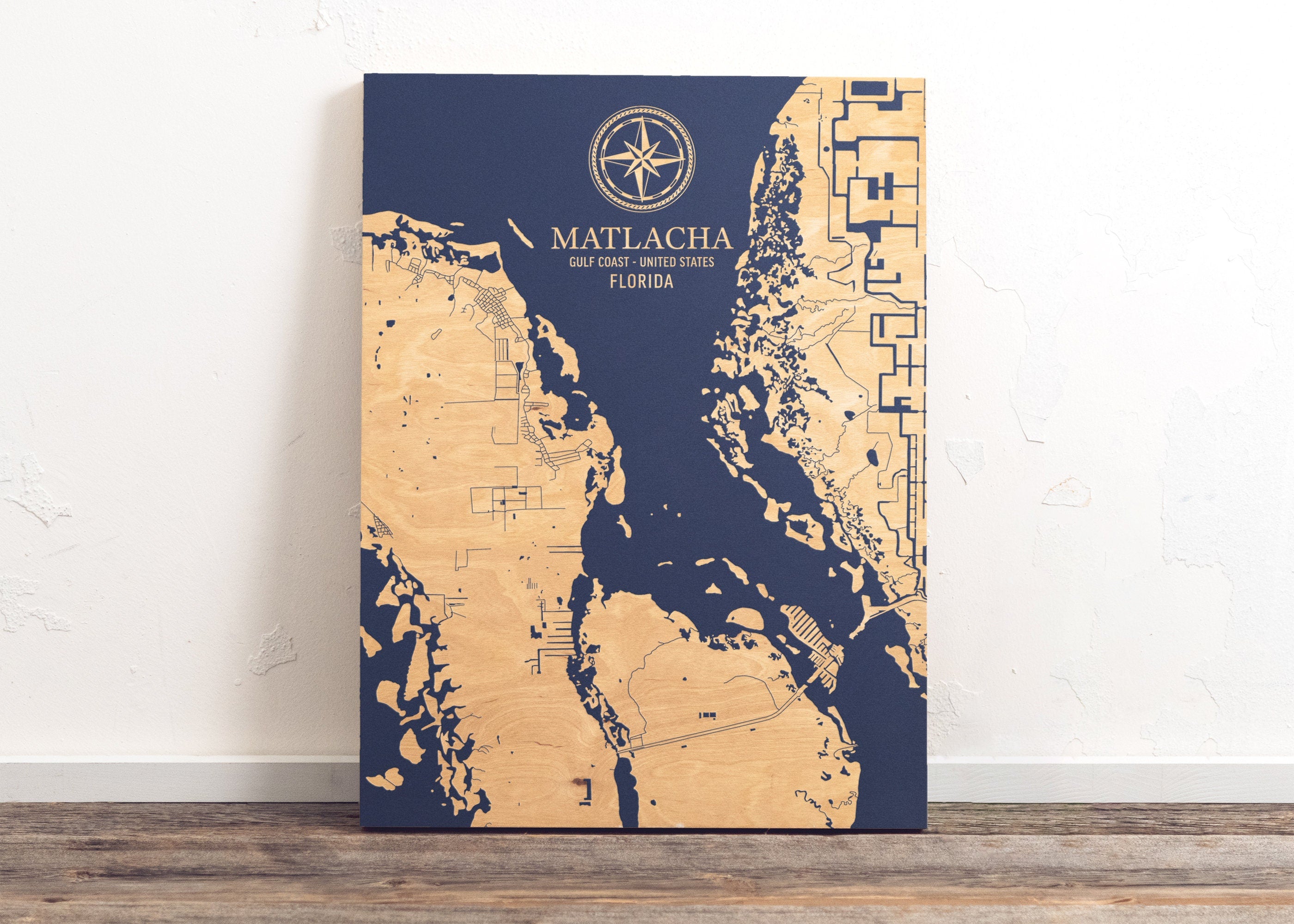 Matlacha, Florida Map Coast Chart Benoit's Design Co.