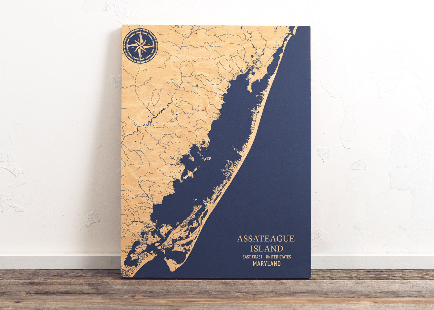 Assateague Island, Maryland U.S. Coastal Map