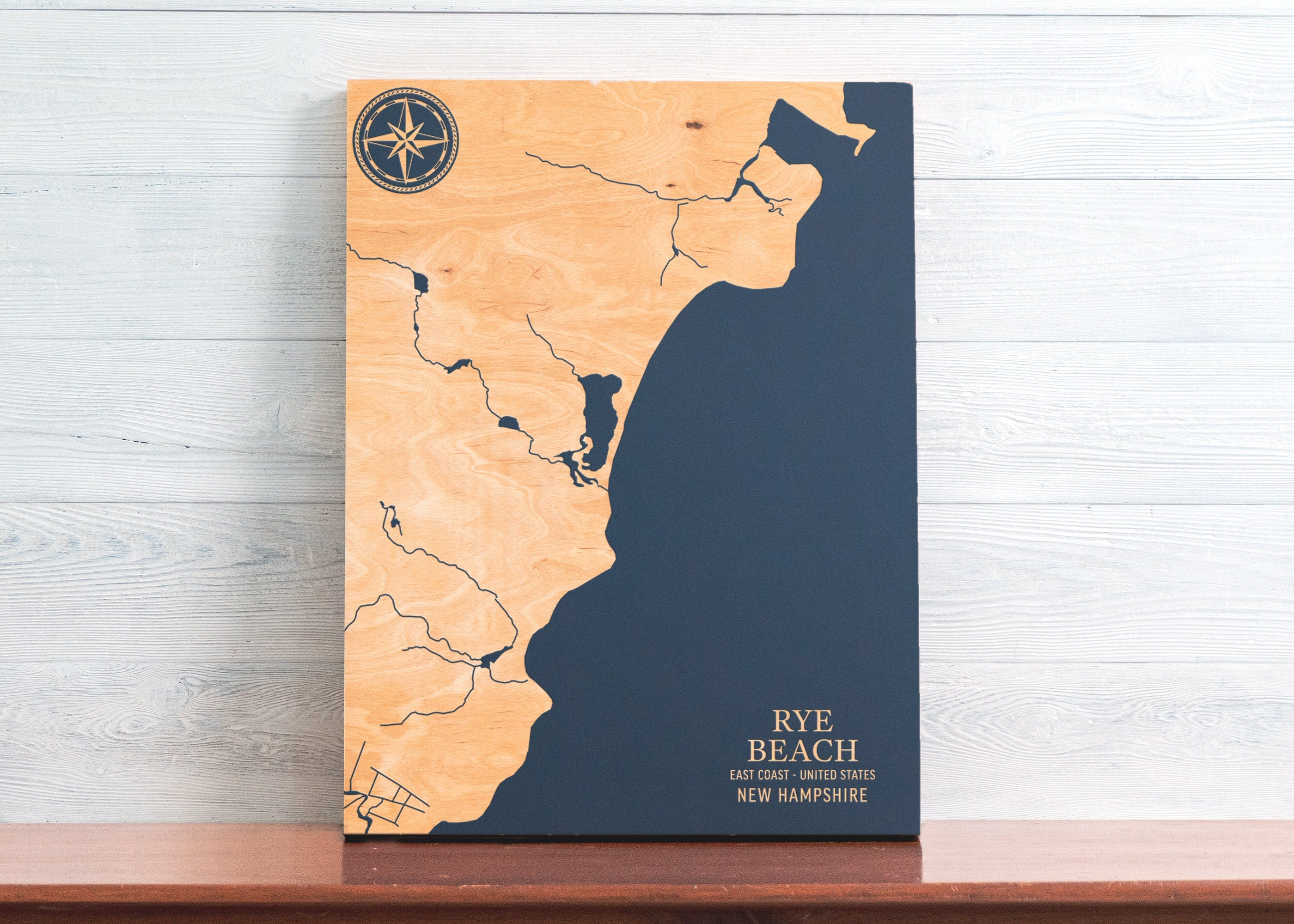 Rye Beach, New Hampshire Map Coast Chart Benoit's Design Co.