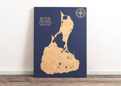 Block Island, Rhode Island U.S. Coastal Map