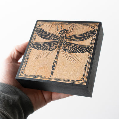 Dragonfly Mini Engraved Birch Wood Panel