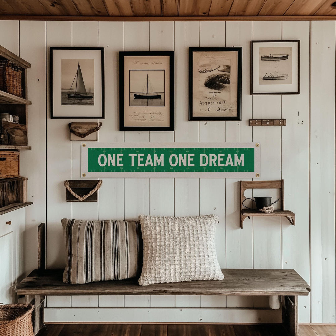 One Team One Dream Felt Football Banner