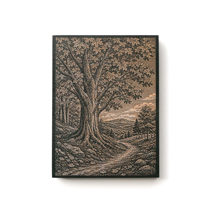 Sugar Maple Canopy in Autumn Engraved Birch Art Panel