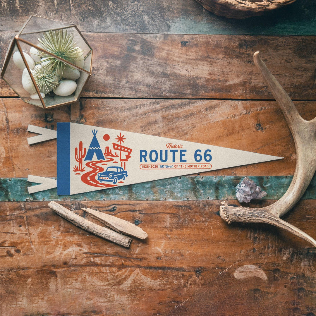 Route 66 Centennial Felt Pennant