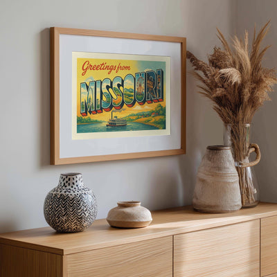 Missouri Postcard Art Print