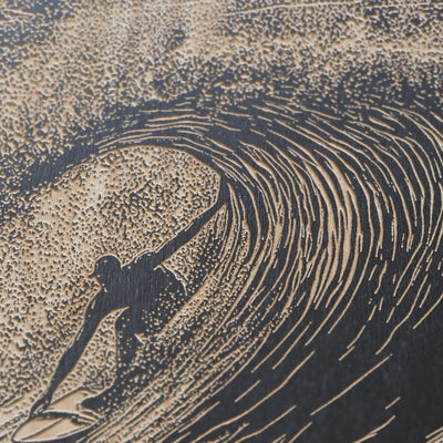 Surfer in a Barrel Wave Scene Wall Art