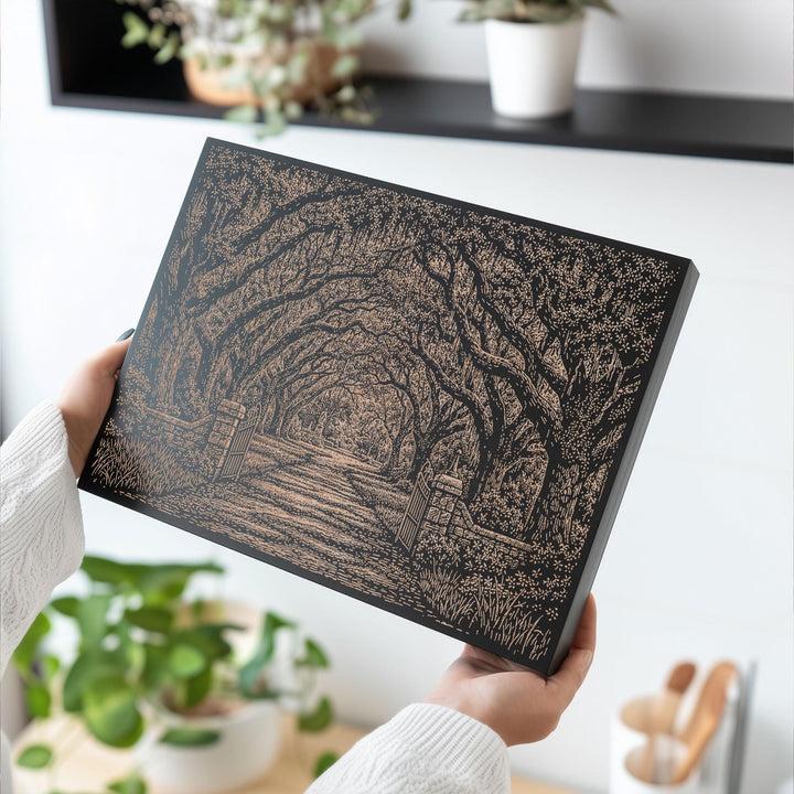 Savannah Oak Avenue Engraved Birch Art Panel