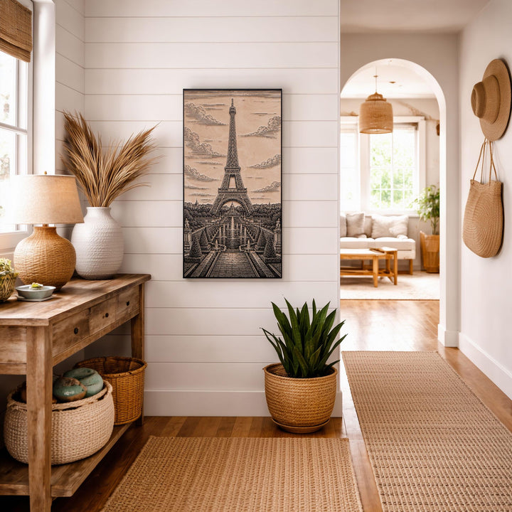 Eiffel Tower Engraved Birch Art Panel