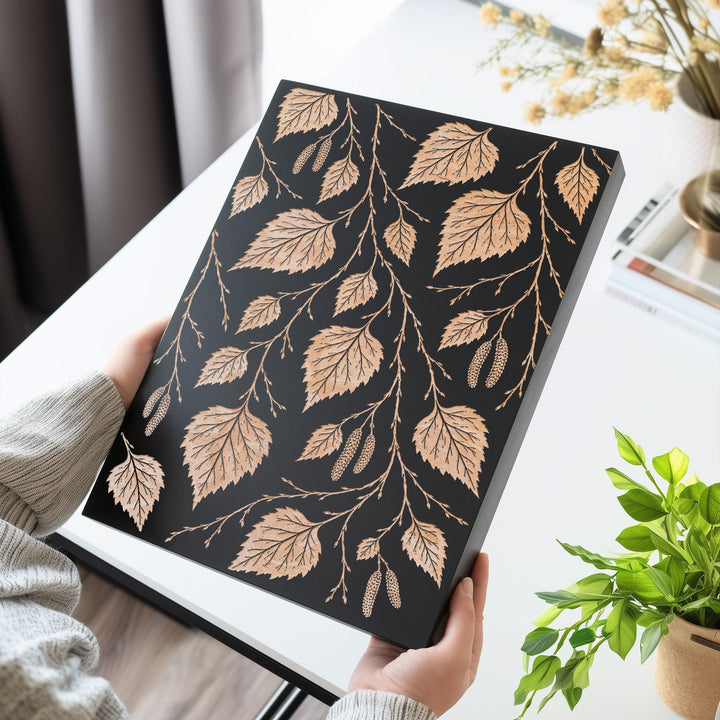 Birch Leaves Engraved Birch Art Panel