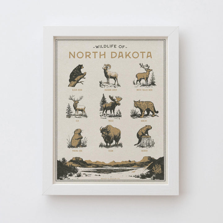 North Dakota Wildlife Print