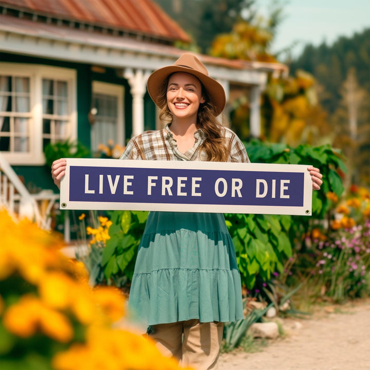 Live Free or Die Felt Sign Banner