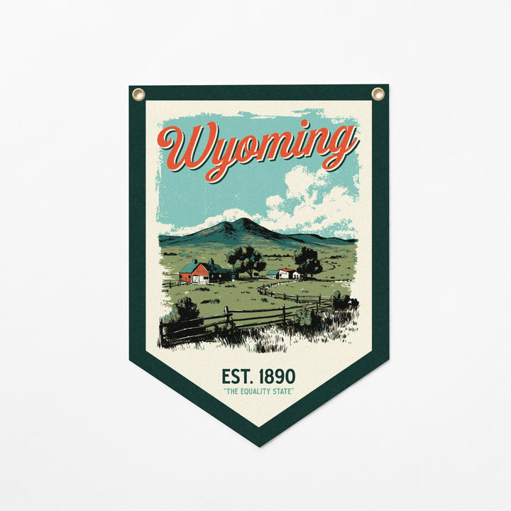 Wyoming Felt Camp Flag