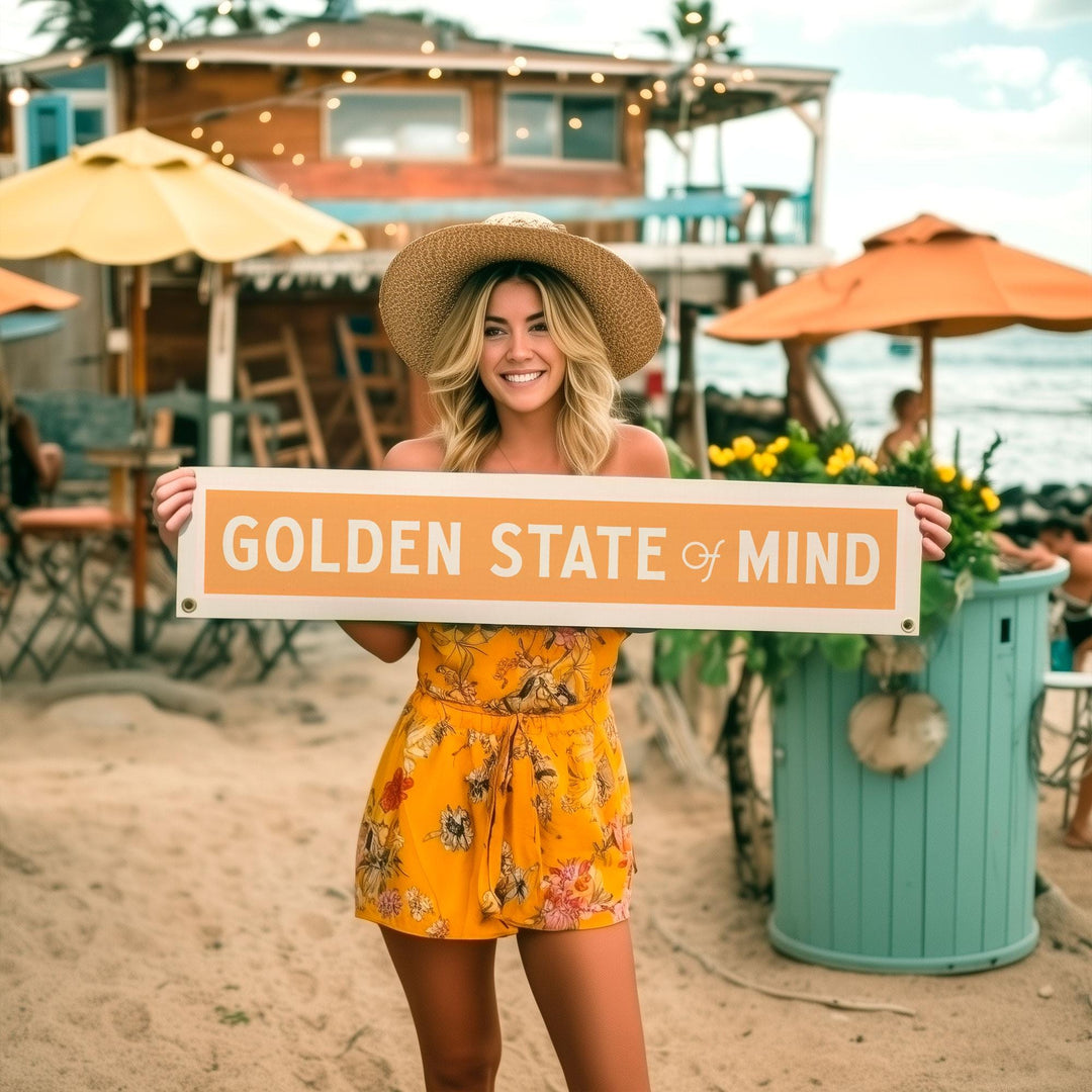 Golden State of Mind Felt Sign Banner