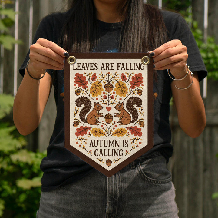 Leaves Are Falling Autumn Is Calling Felt Banner