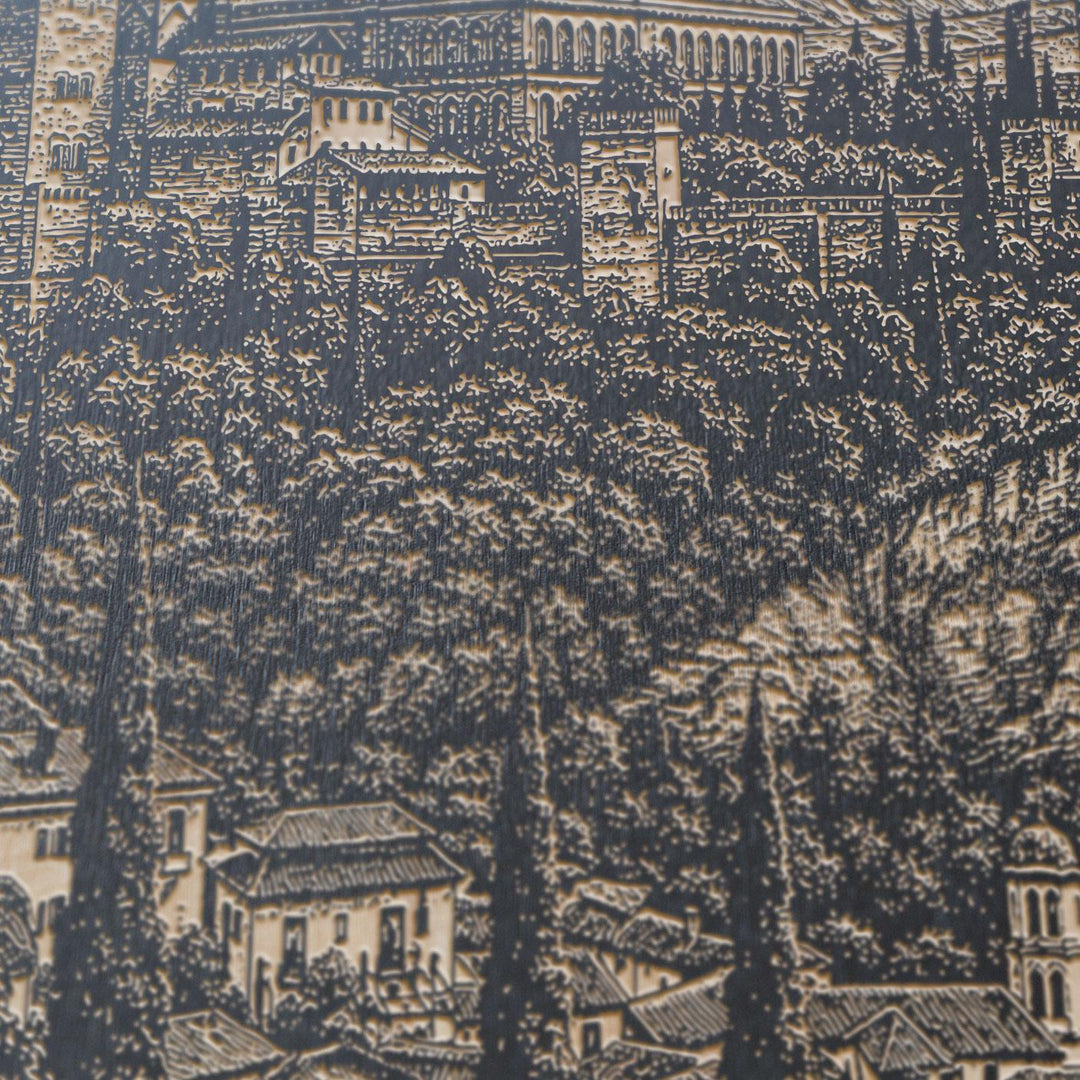 Granada Spain Engraved Birch Art Panel