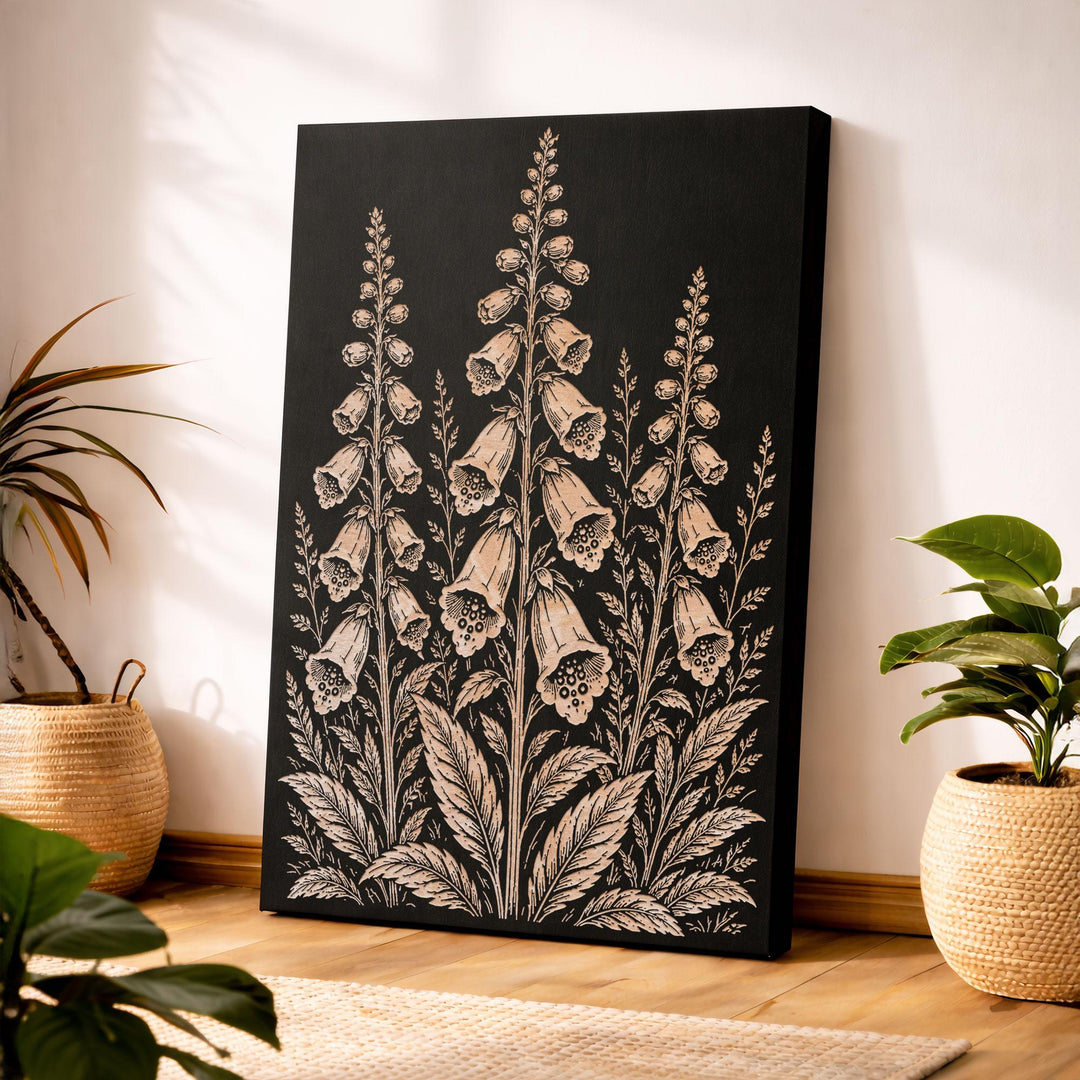 Foxglove Engraved Birch Art Panel