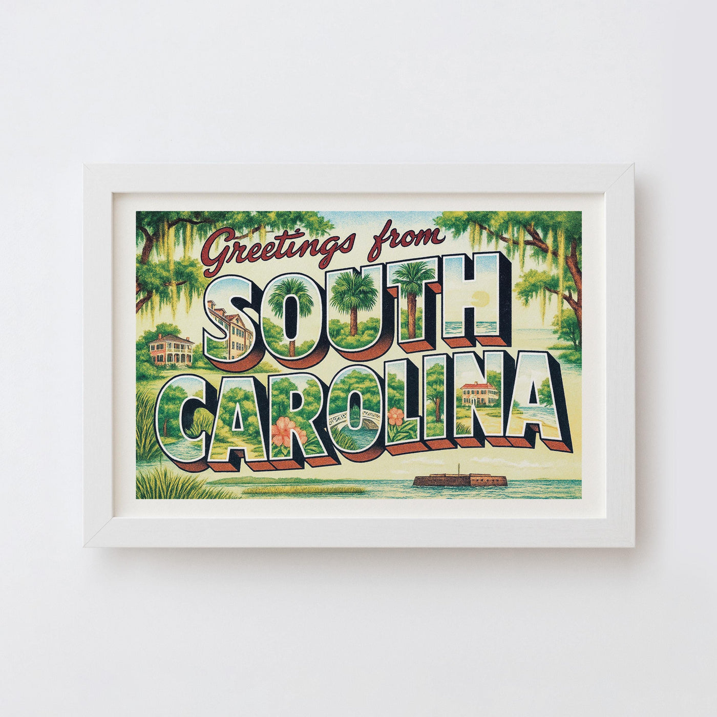 South Carolina Postcard Art Print