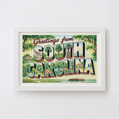 South Carolina Postcard Art Print