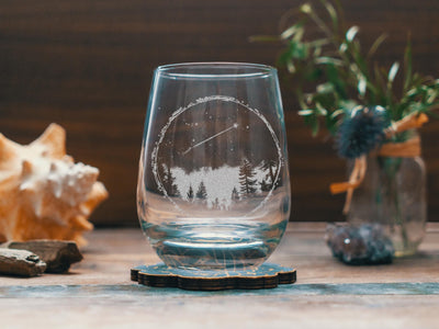 Shooting Star Glasses | Celestial Personalized Whiskey, Wine & Beer Glassware, Astronomy Lover Drinkware, Significant Other Night Sky Gift