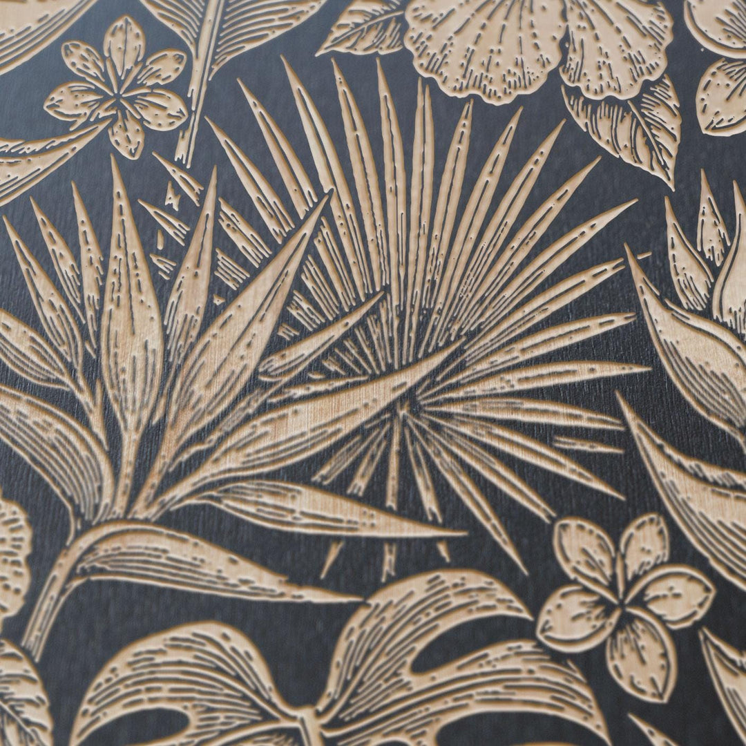 Tropical Botanical Engraved Birch Art Panel