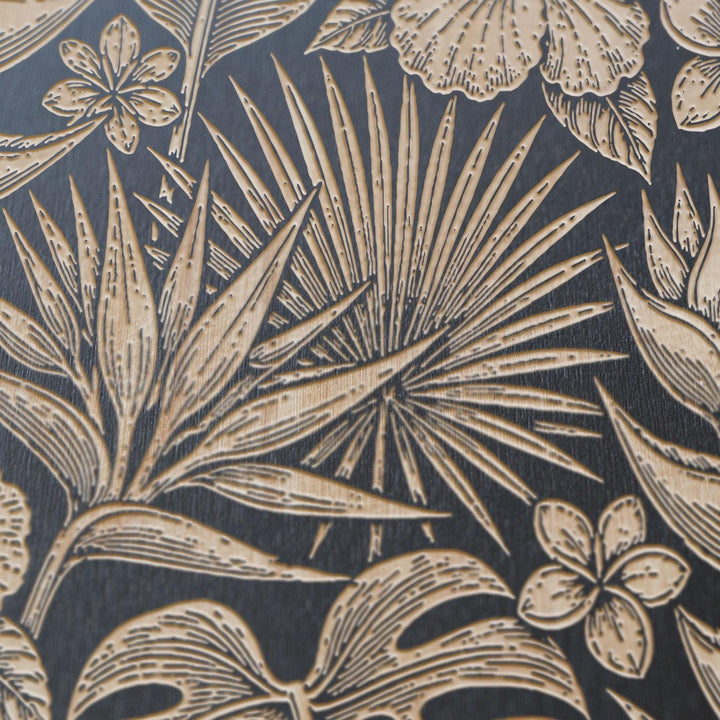 Tropical Botanical Engraved Birch Art Panel