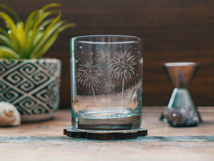 Fireworks Glasses | Fourth of July Themed Whiskey, Wine &amp; Beer Glassware, Festive Summer Drinkware, Patriotic Gift, USA Pride Home Decor