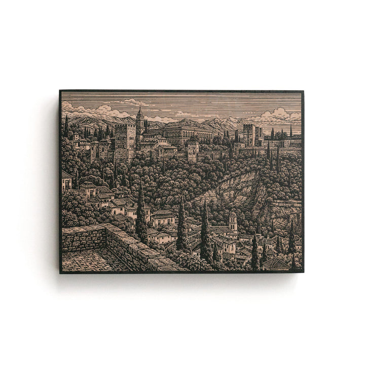 Granada Spain Engraved Birch Art Panel