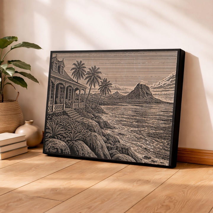 Mauritius Reef Lagoon Engraved Birch Art Panel