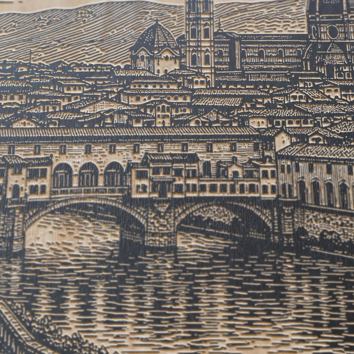 Florence Italy Engraved Birch Art Panel