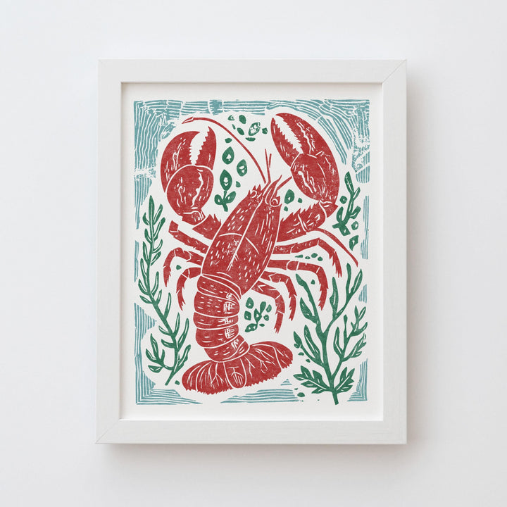 Lobster Linocut Print