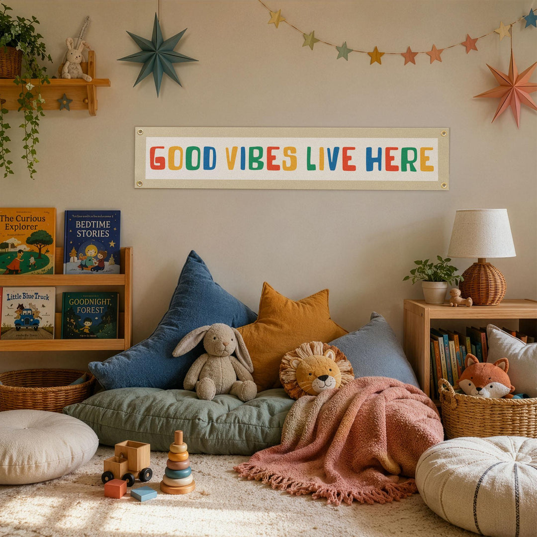 Good Vibes Live Here Felt Banner