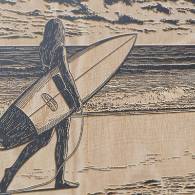 Surfer Girl on a Beach Wall Art