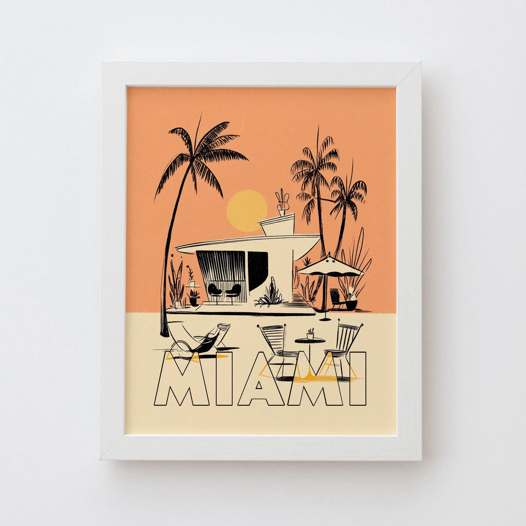 Miami, Florida Mid Century Travel Poster