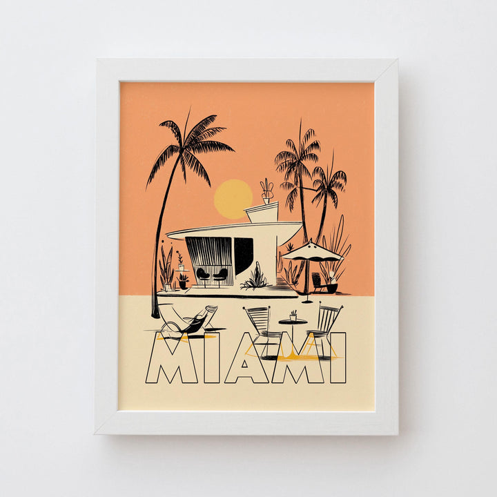 Miami, Florida Mid Century Travel Poster