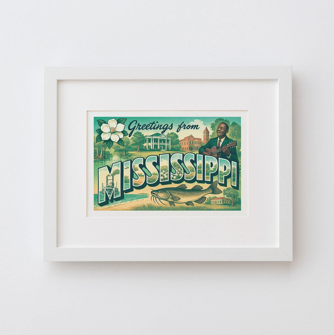Mississippi Postcard Art Print