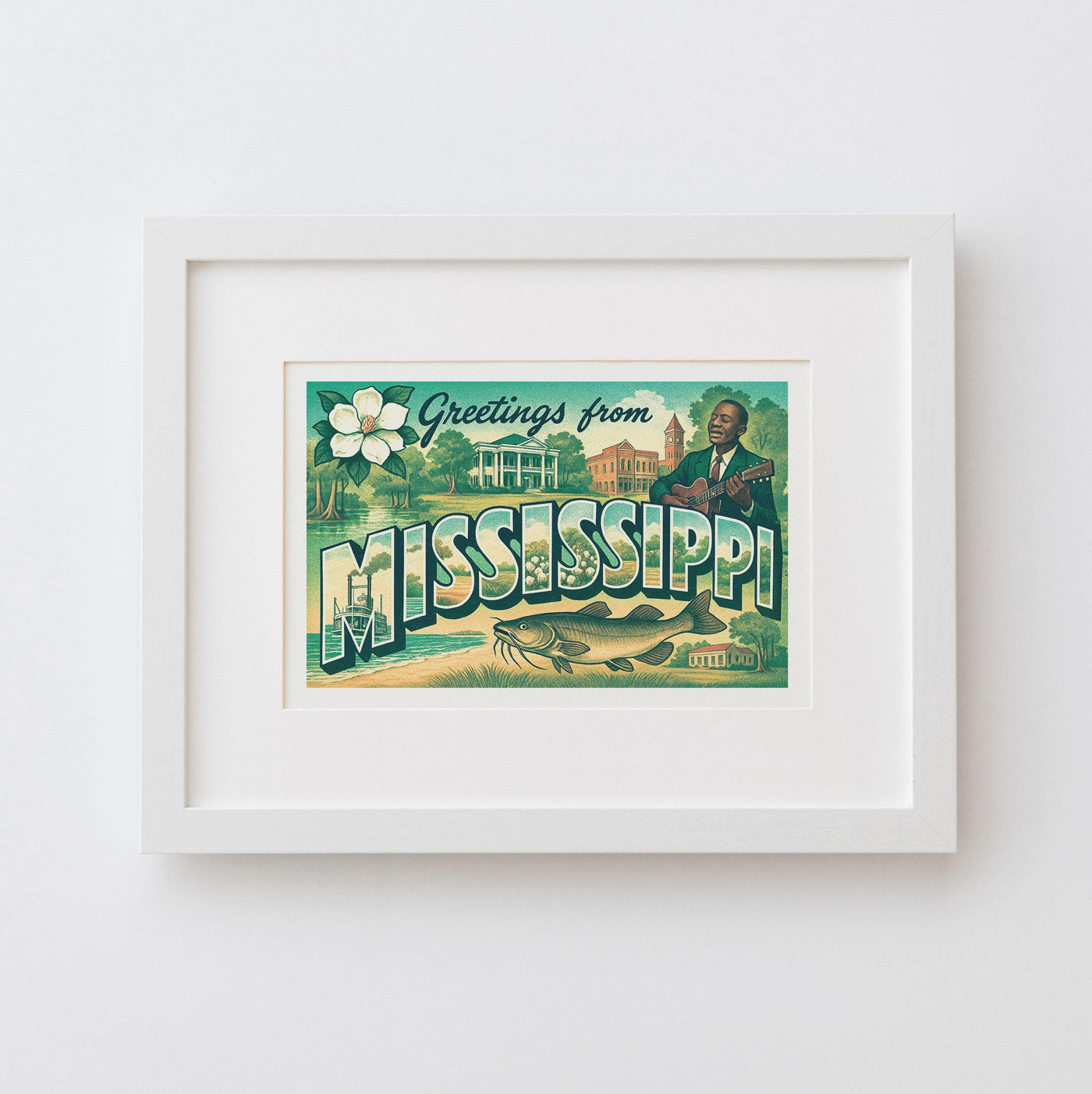 Mississippi Postcard Art Print
