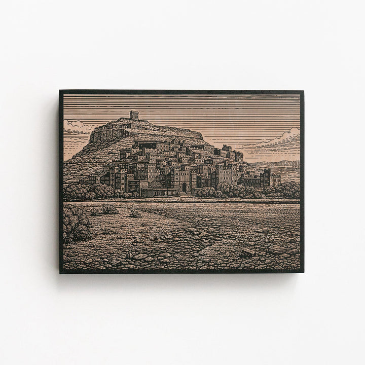 Ait Benhaddou Morocco Engraved Birch Art Panel