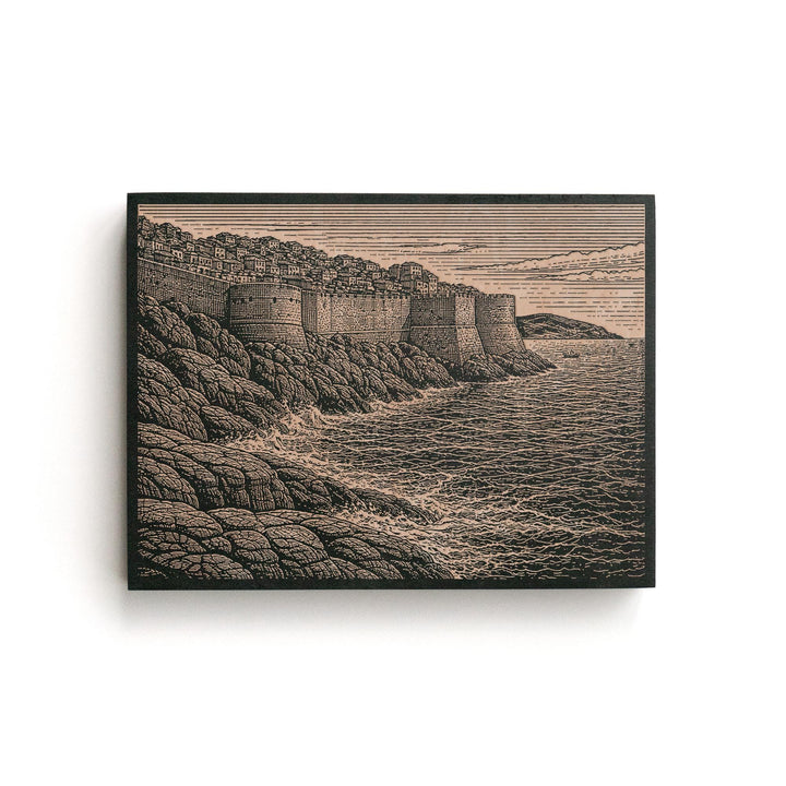 Dubrovnik Croatia Engraved Birch Art Panel
