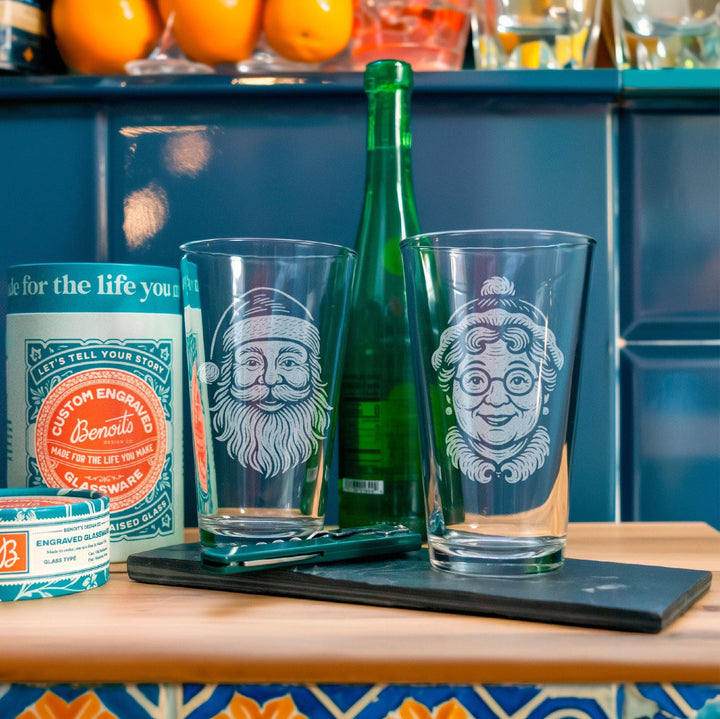 Mr. &amp; Mrs. Claus Glasses (Set of 2)