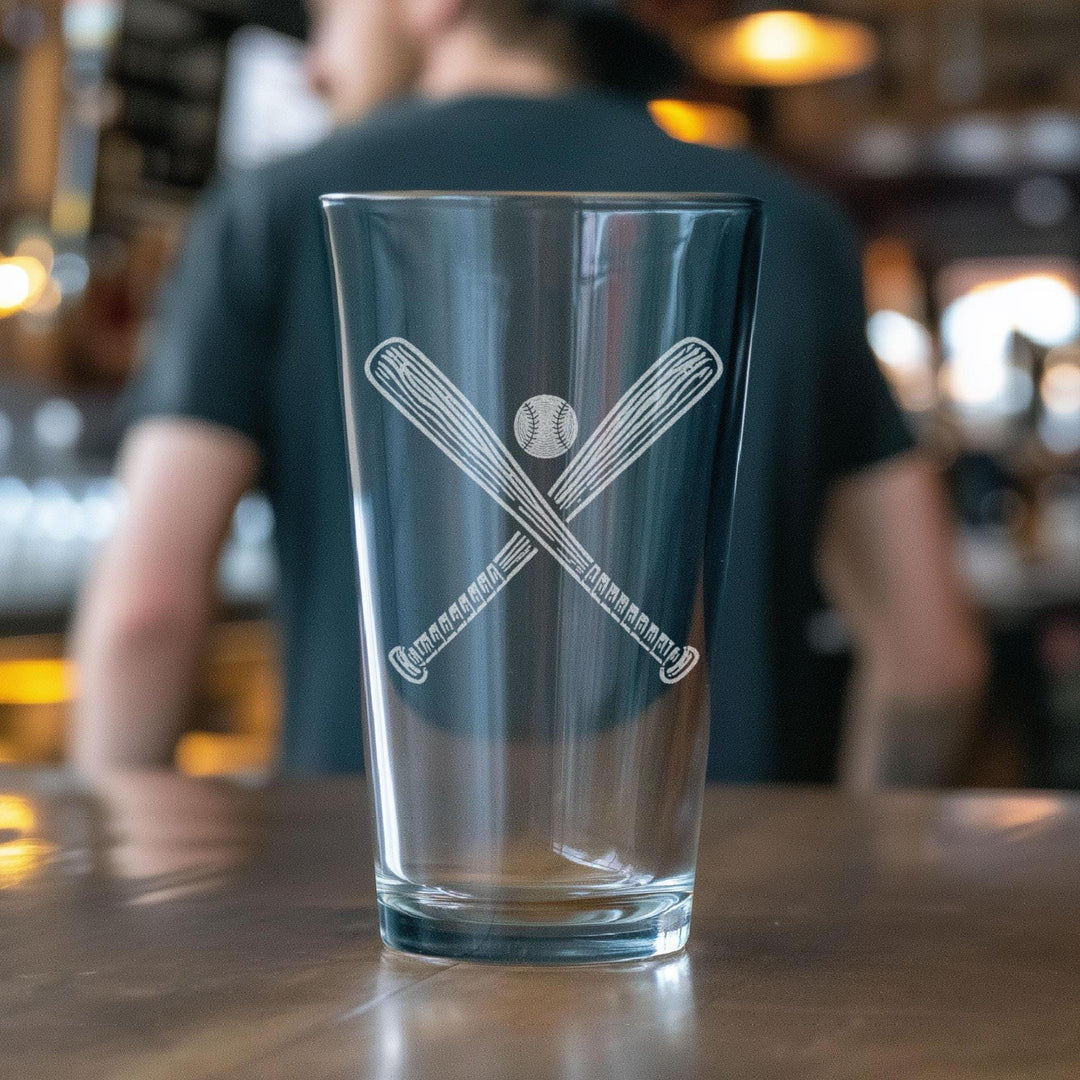 Crossed Baseball Bats Glasses