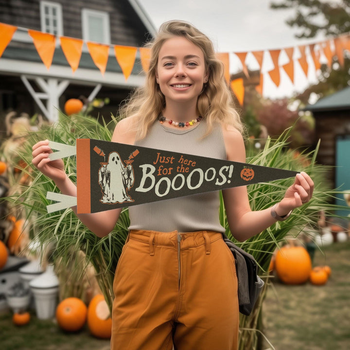 Just Here for the Boooos Felt Pennant