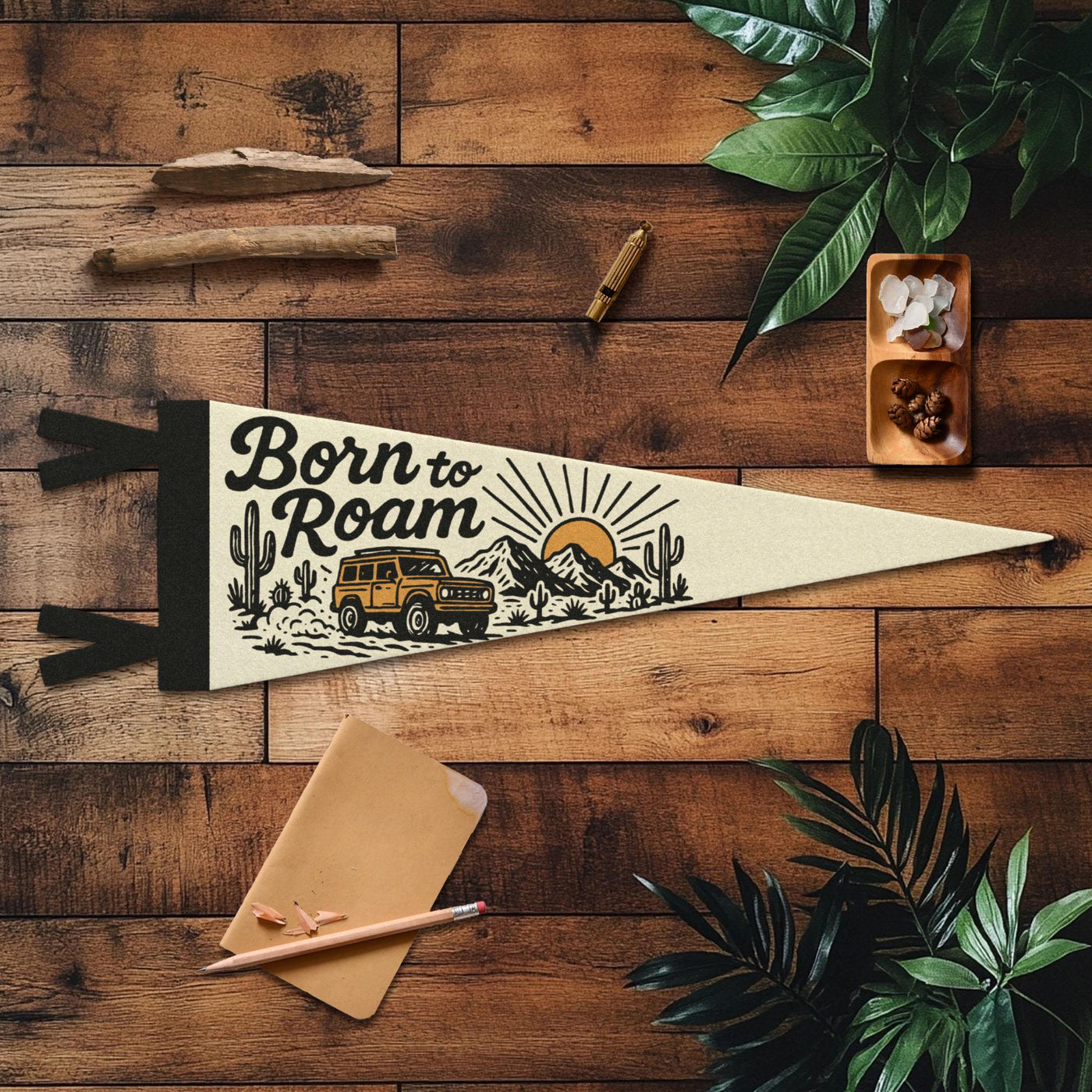 Born To Roam Felt Pennant
